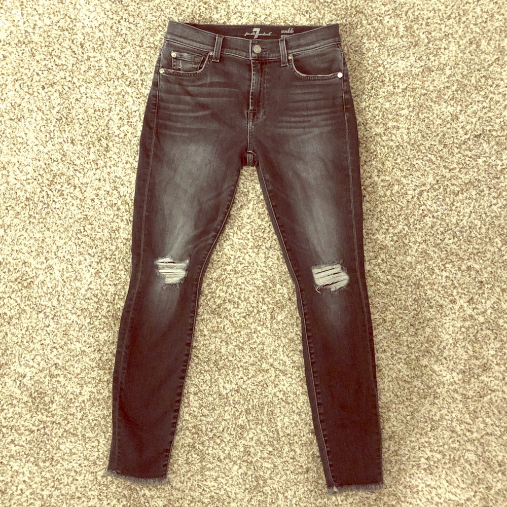 7 for All Mankind dark grey gwenevere ankle.